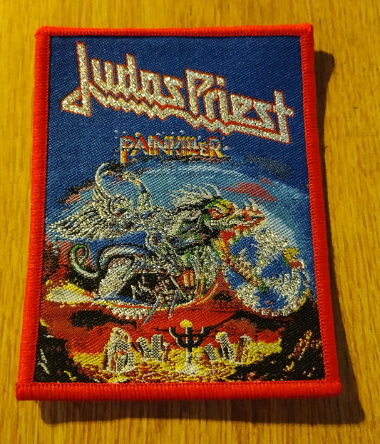 Judas Priest painkiller Red Border Woven Patch