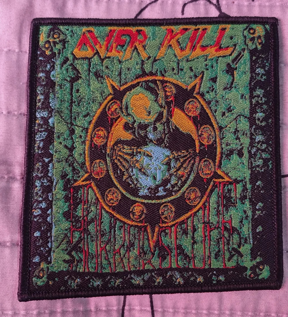 Overkill horror scope black border Woven Patch