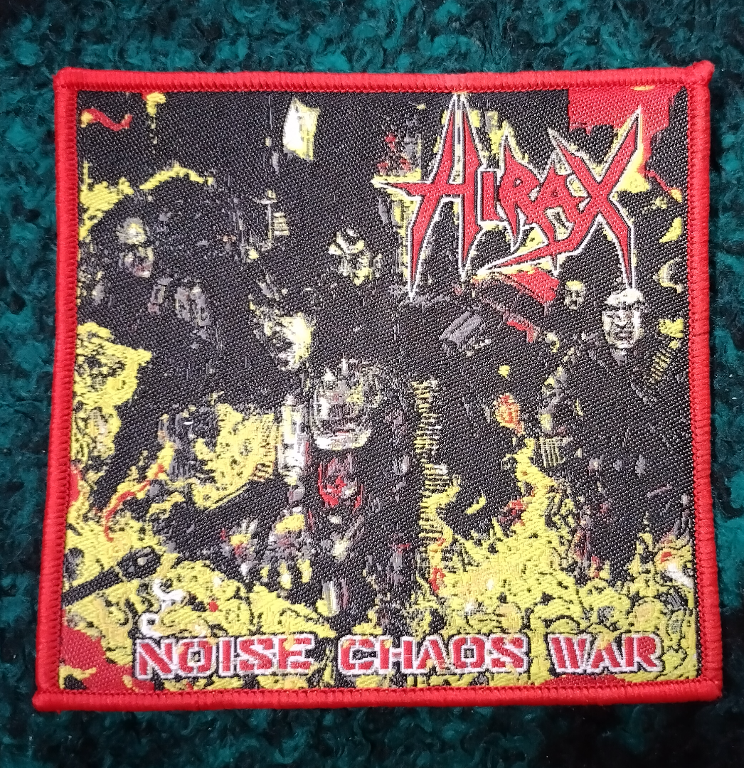 Hirax Noise chaos war Red Border Woven Patch