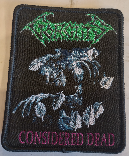 Gorguts considered dead Black border Woven Patch