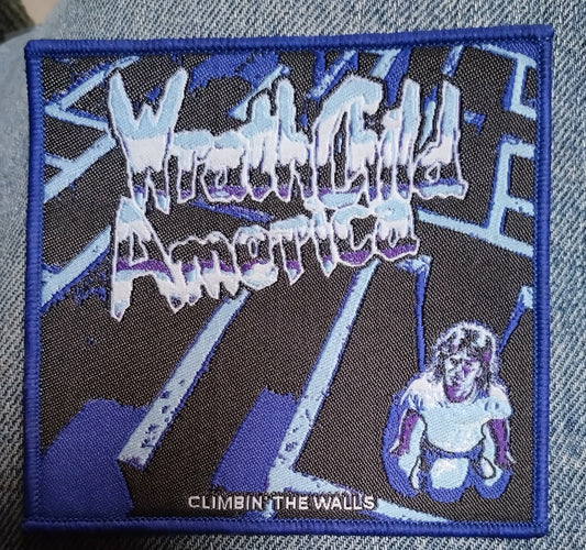 WrathChild America Climbin the walls Purple border Woven Patch