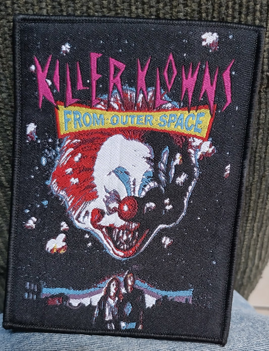 Killer Klowns from outer space black border Woven Patch