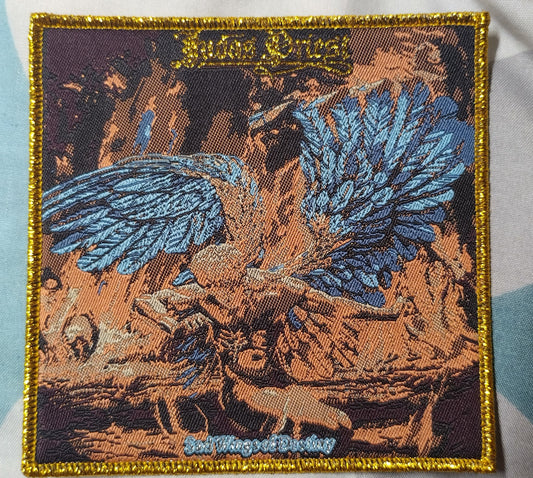 Judas Priest sad wings of destiny Metallic Gold border Woven Patch