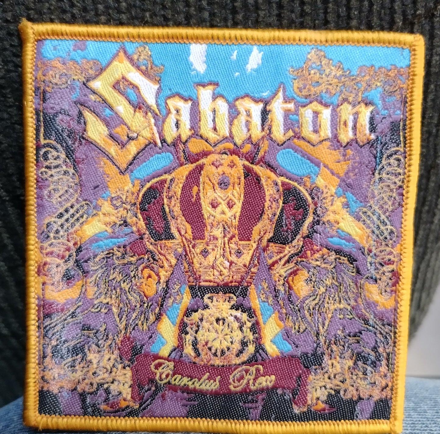 Sabaton Carolus Rex yellow border Woven Patch