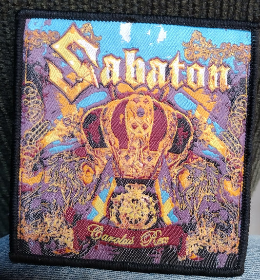 Sabaton Carolus Rex Black border Woven Patch.