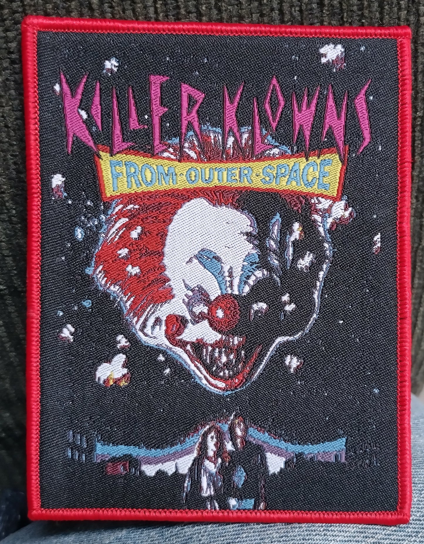 Killer Klowns from outer space Red Border Woven Patch