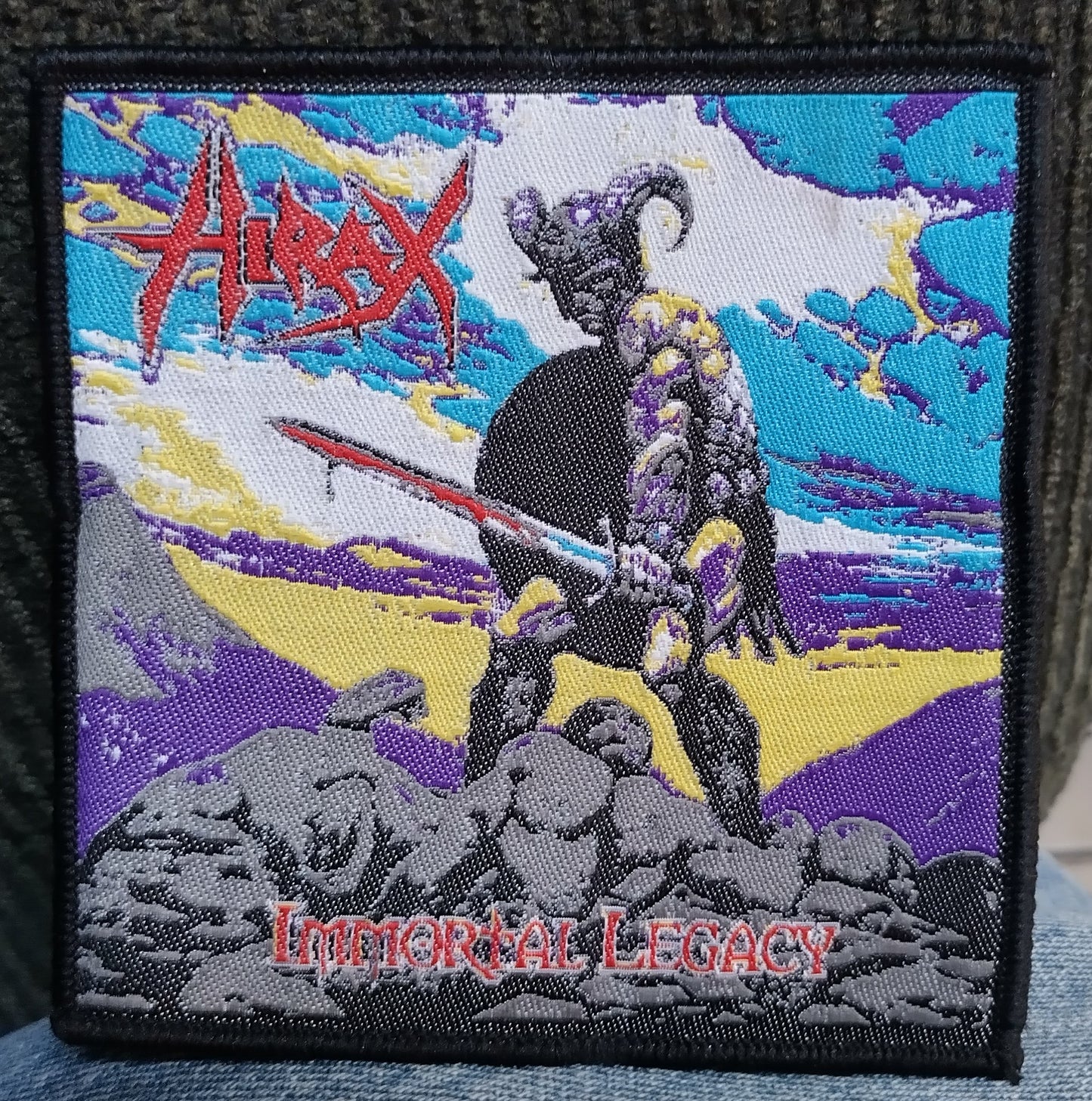 Hirax immortal legacy Black border Woven Patch