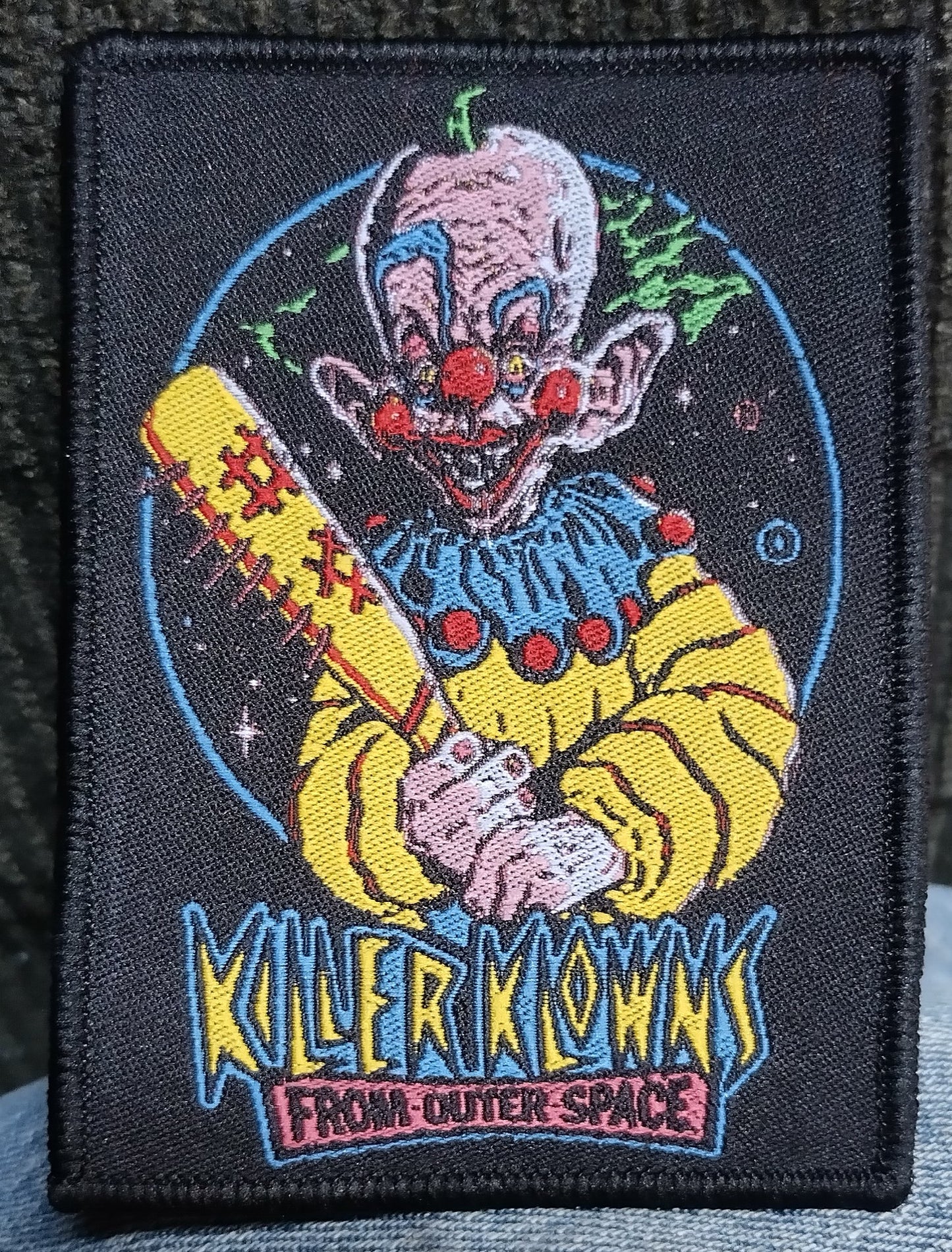 Killer Klowns from outer space black border Woven Patch