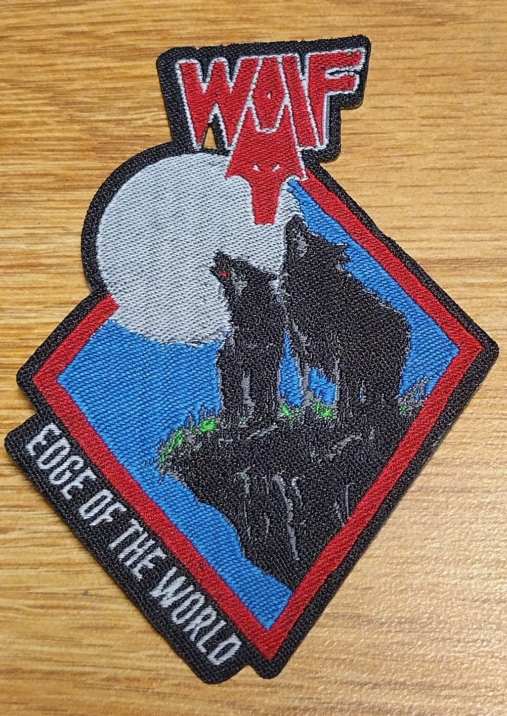 Wolf Edge of the world laser cut Woven Patch