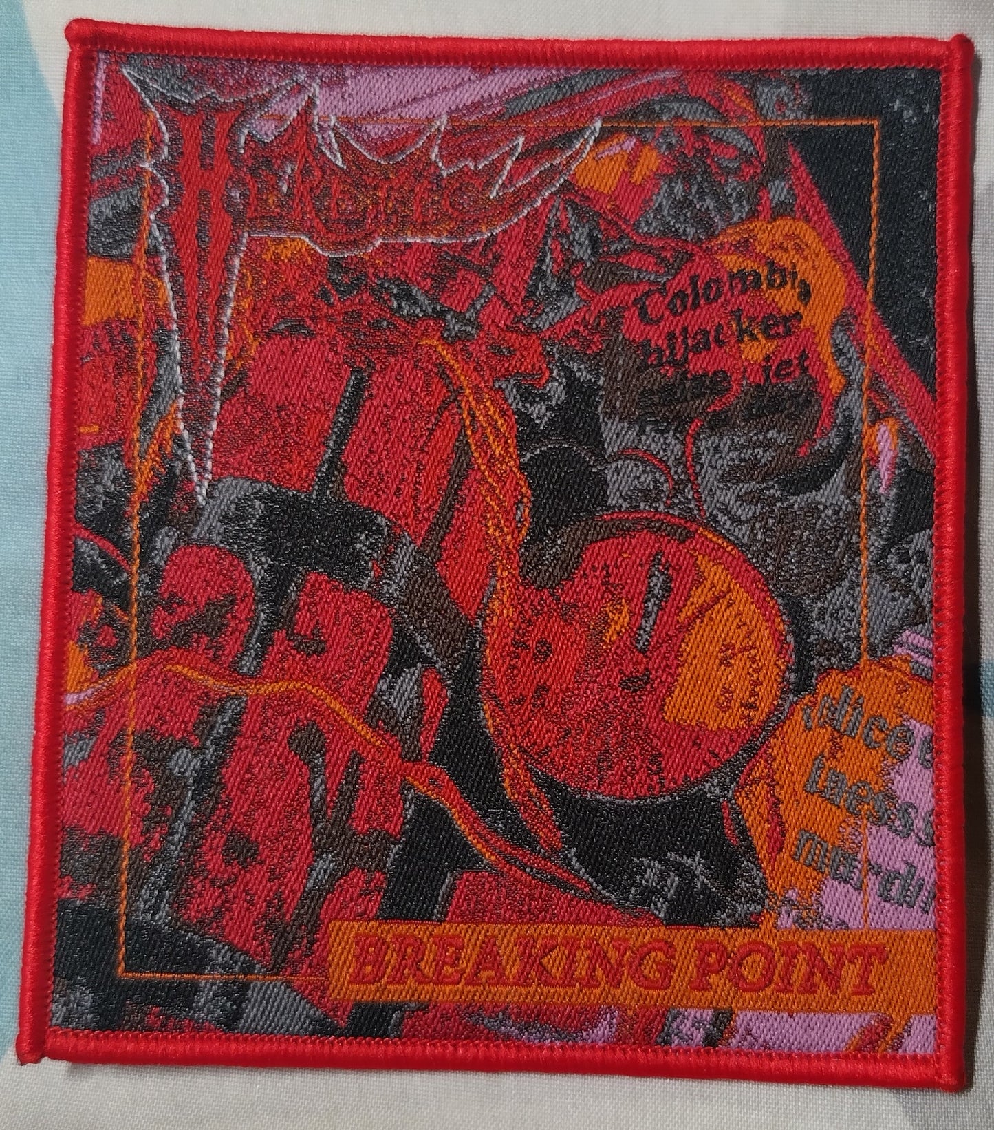 Heretic Breaking point Red Border Woven Patch