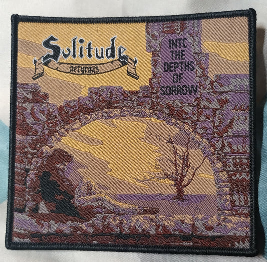 Solitude into the depths of sorrow Woven Patch