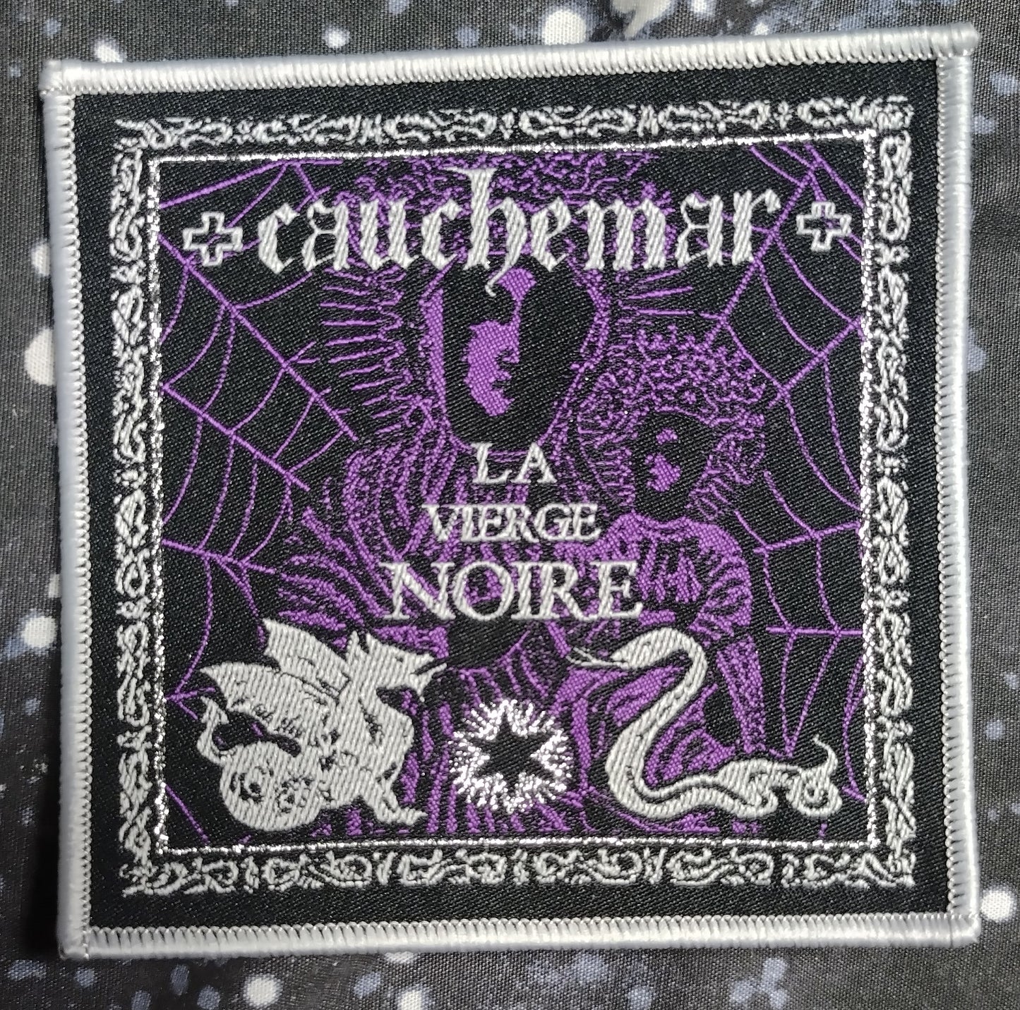 Cauchemar La vierge noire grey border Woven Patch