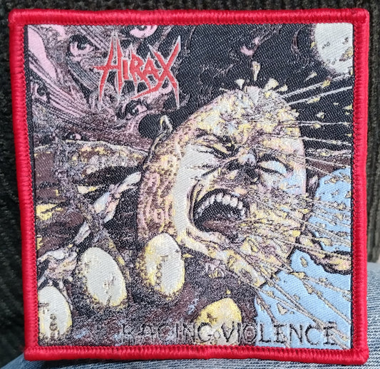 Hirax Raging Violence Red border Woven Patch