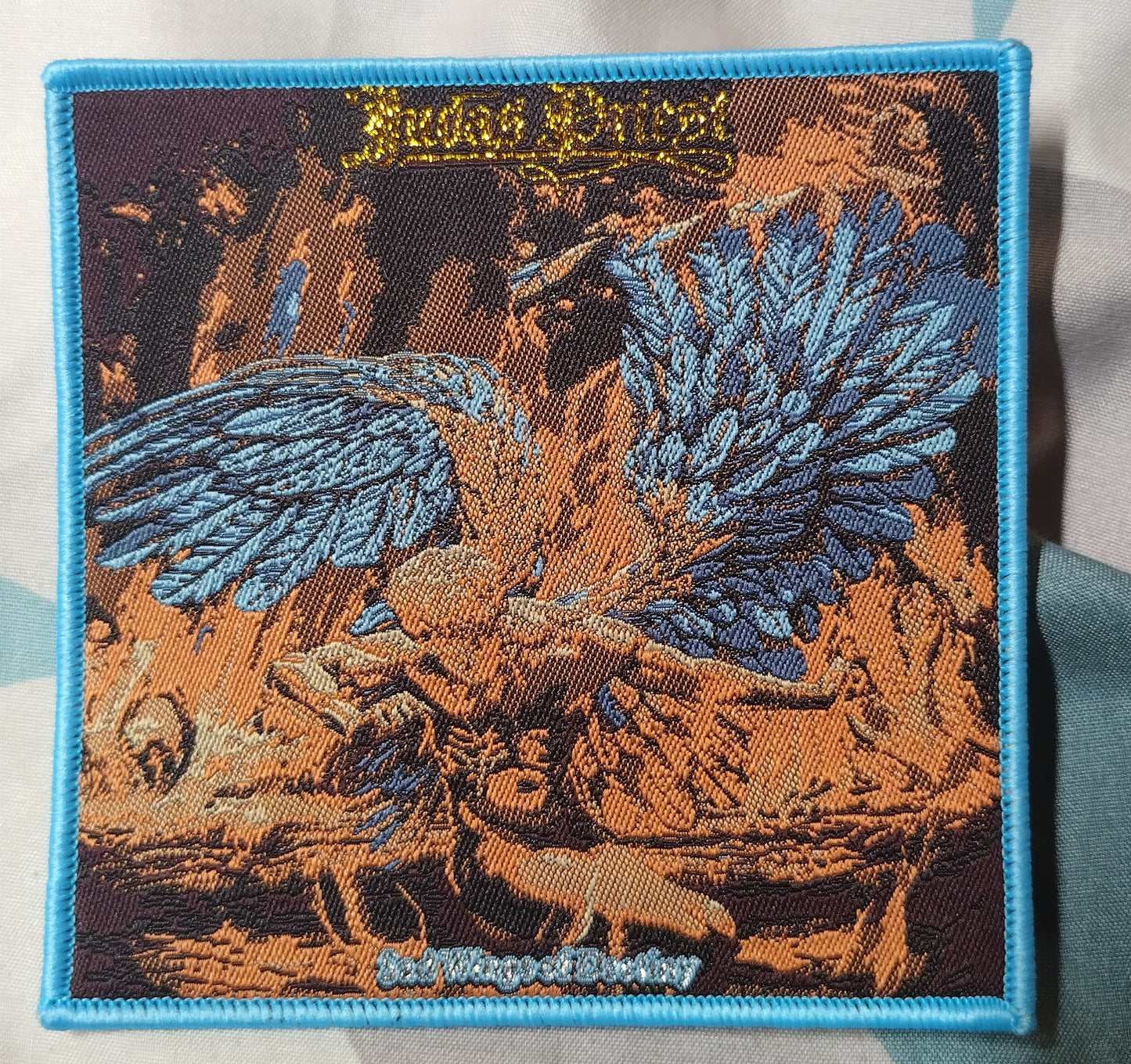 Judas Priest sad wings of destiny Blue border Woven Patch