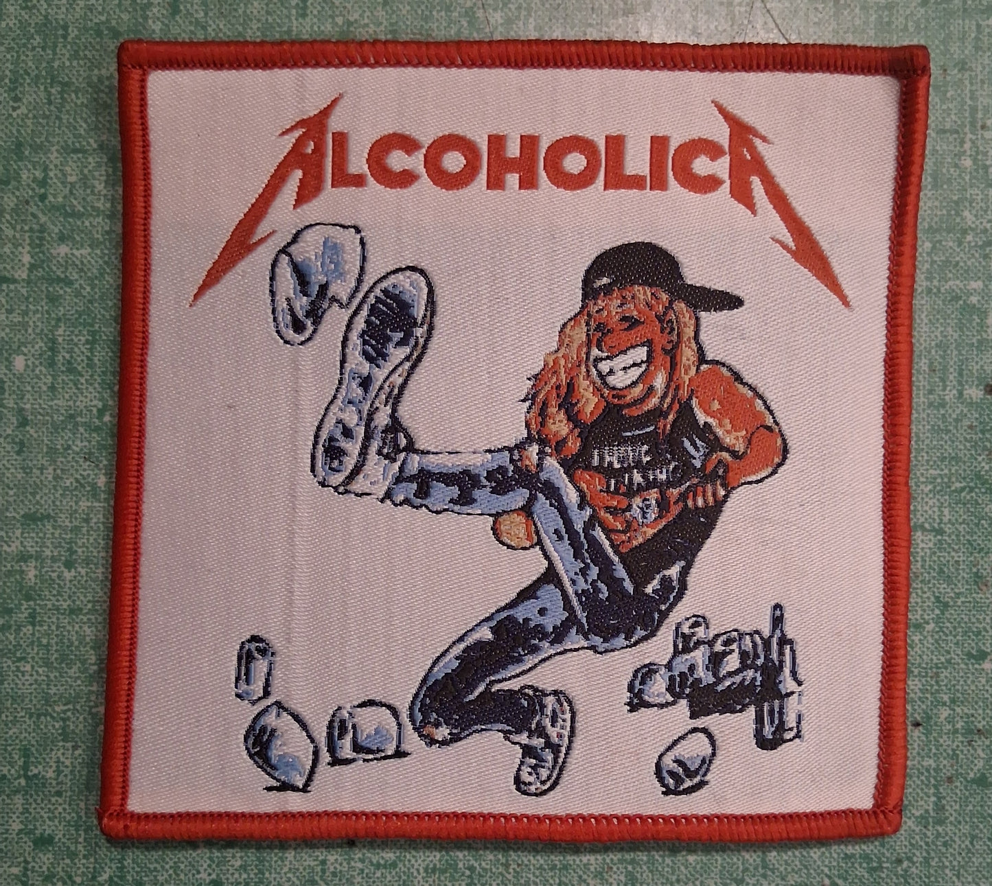 Metallica Alcoholica Red Border Woven Patch