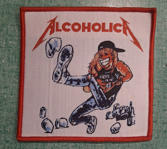 Metallica Alcoholica Red Border Woven Patch