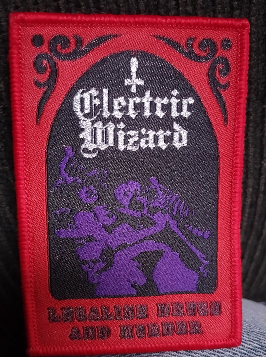 Electric Wizard legalise drugs and murder Red Border Woven Patch