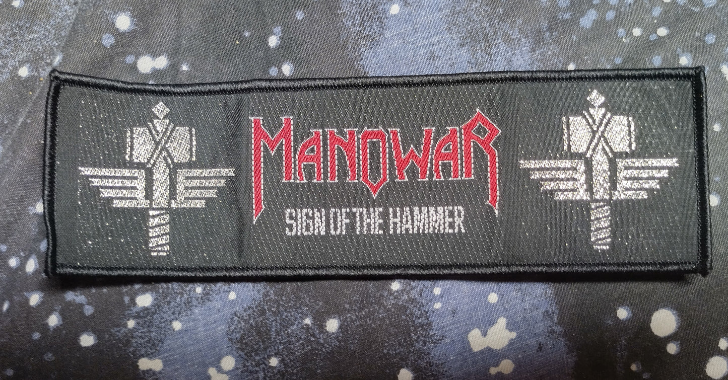 Manowar sign of the hammer Strip Woven Patch