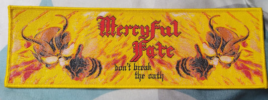 Mercyful Fate don't break the oath Yellow border strip Woven Patch