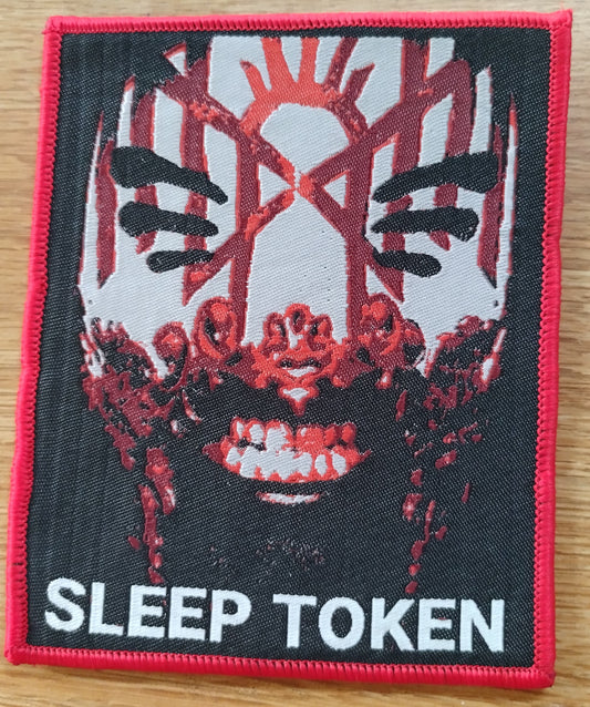 Sleep Token Vessel Face Black border Woven Patch