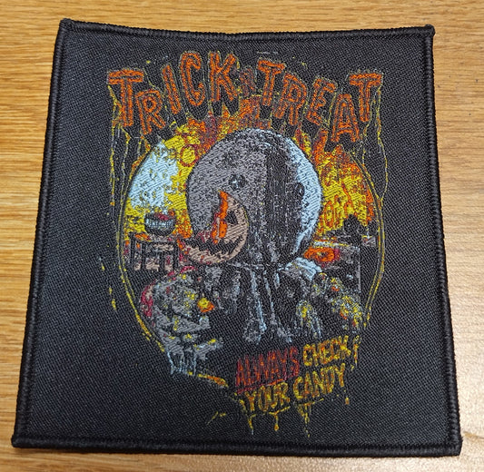 Trick R Treat Sammy lollipop Black border Woven Patch