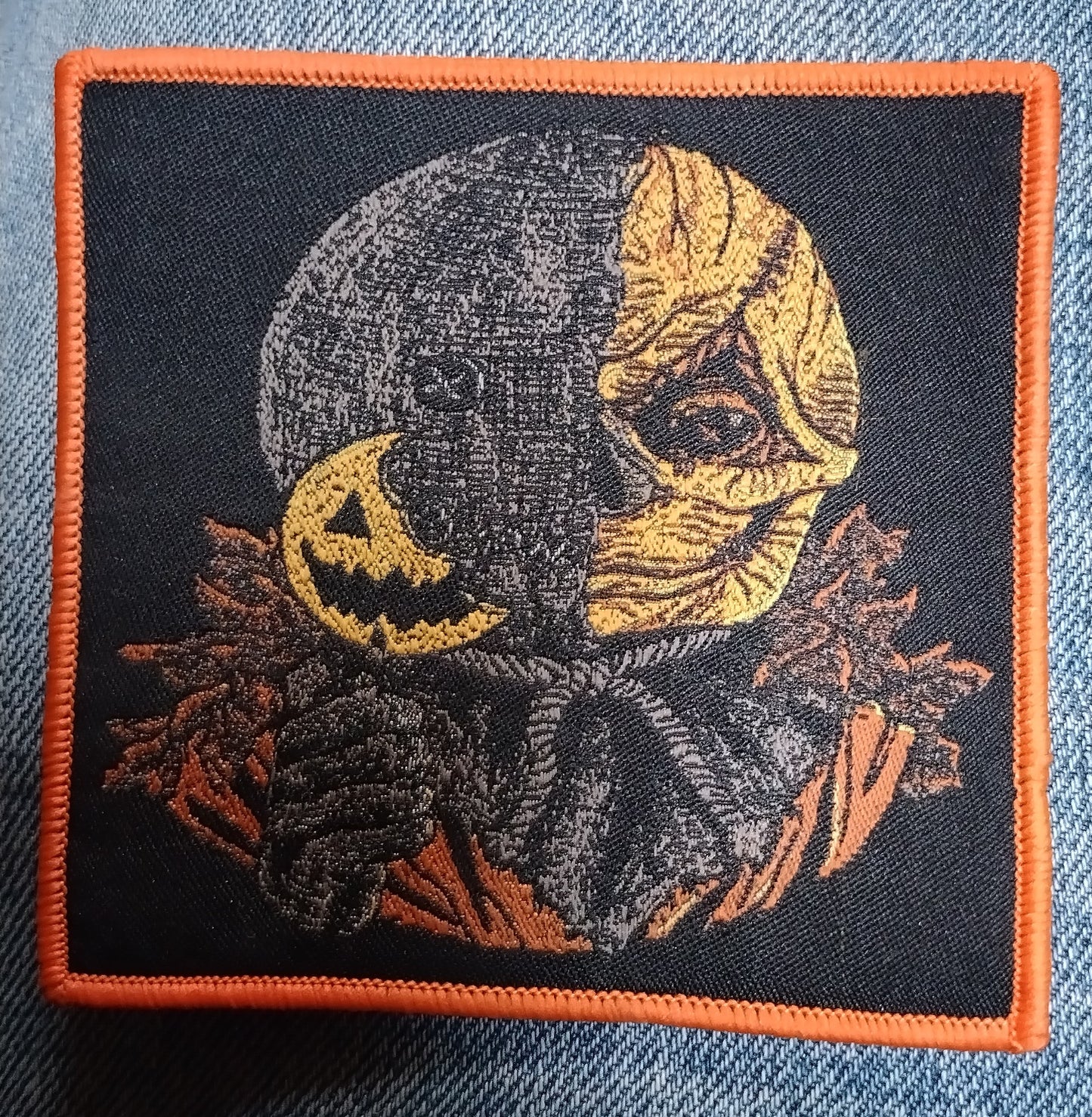 Trick R Treat Sam orange border Woven Patch