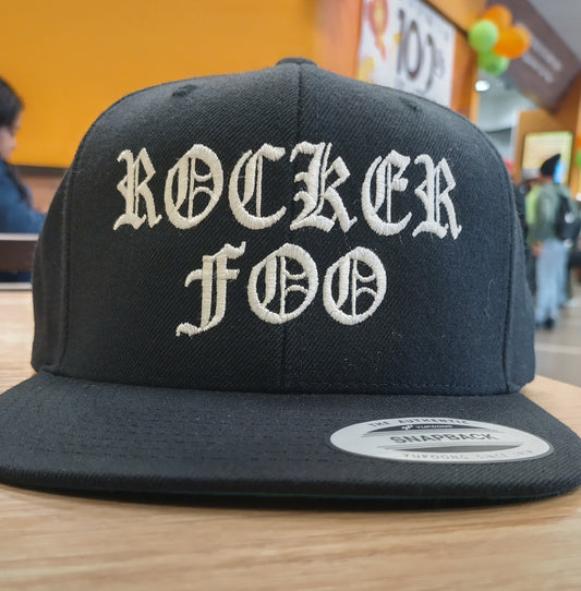 ROCKER FOO® Baseball cap (Flat bill) Snapback. Embroidered letters