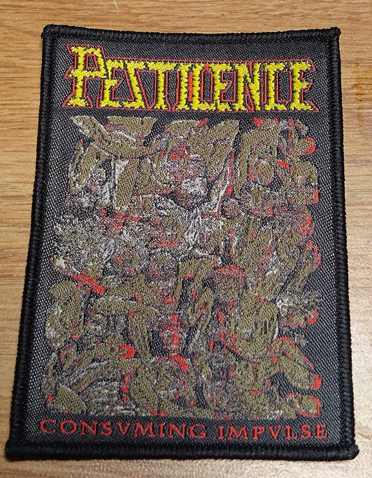 Pestilence consuming impulse original artwork Black border Woven Patch