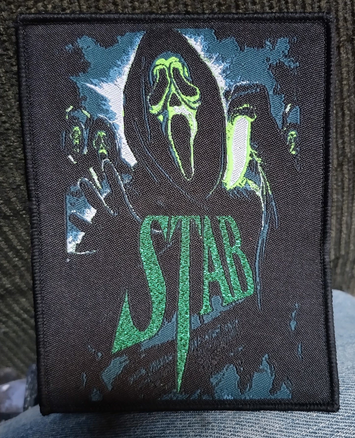 Scream Ghost Face Stab Woven Patch