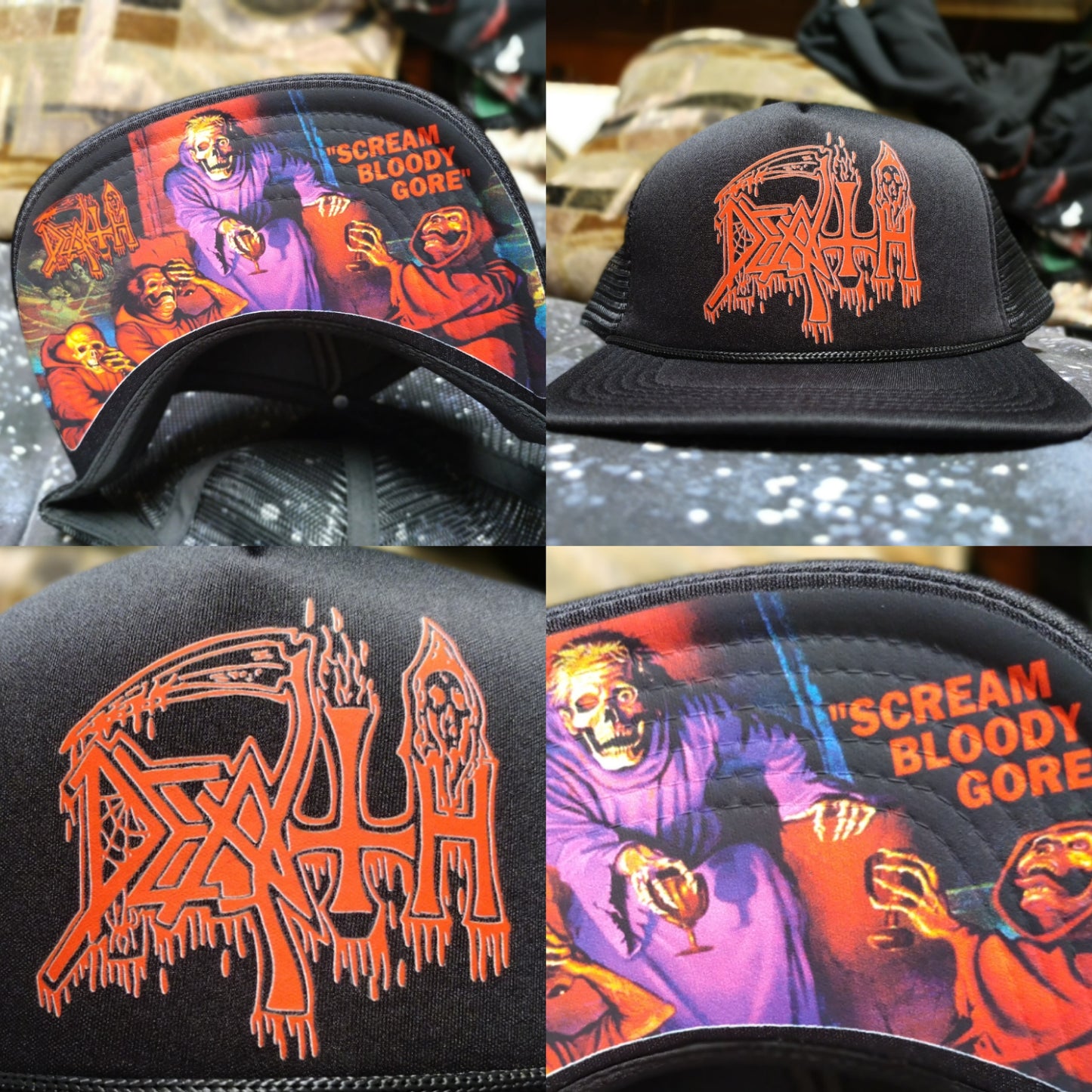 Death Scream bloody gore TRUCKER HAT