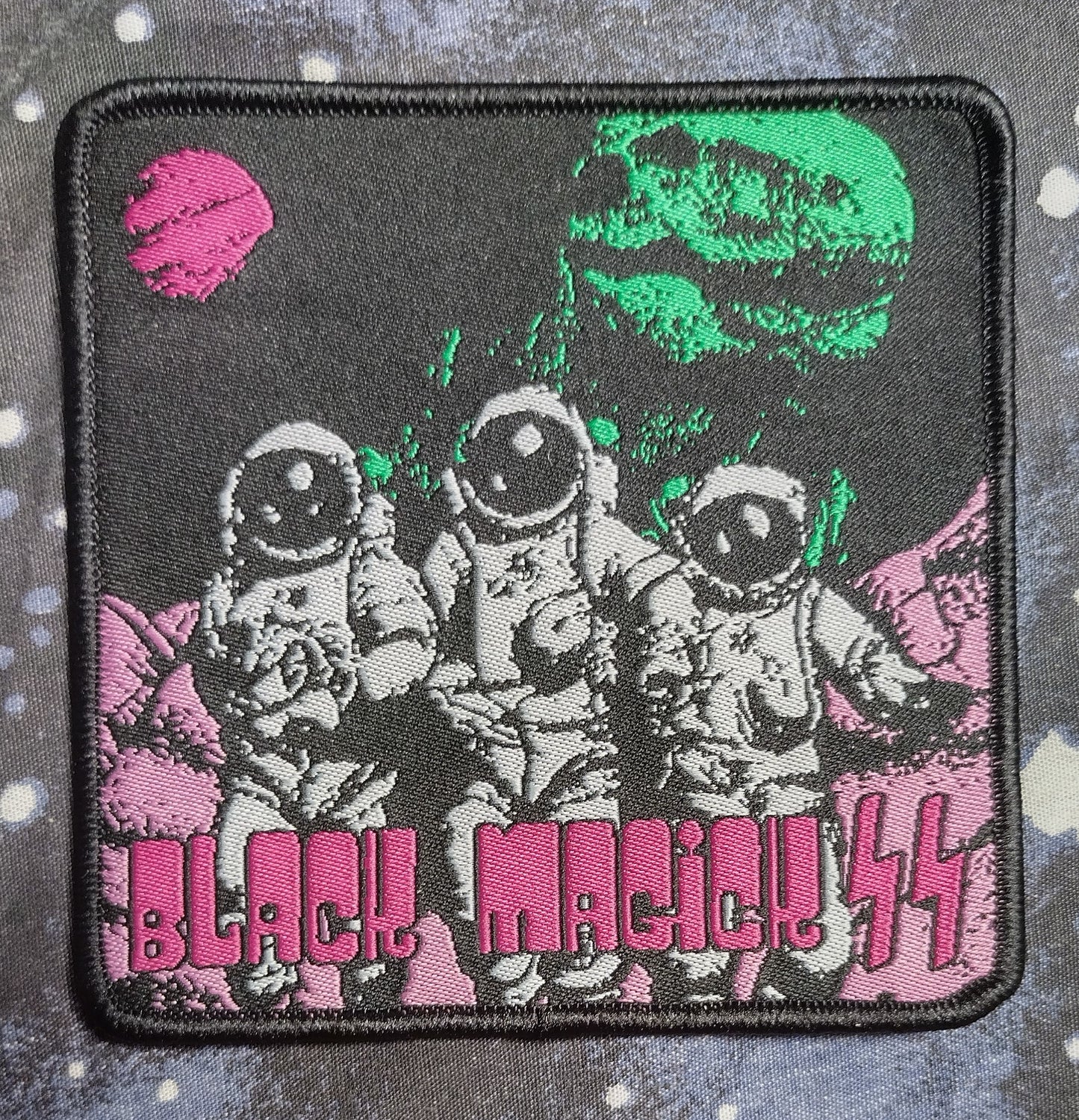 Black Magick SS astronauts Black border Woven Patch