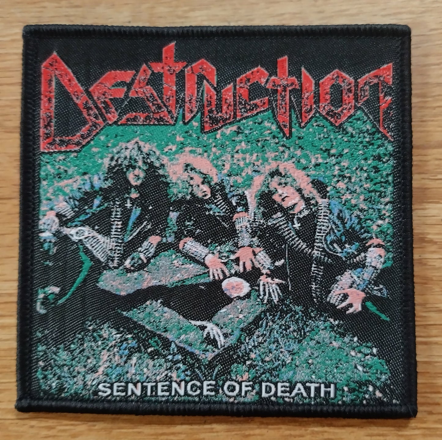 Destruction sentence of death Black border Woven Patch