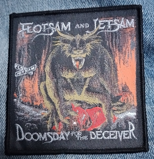 Flotsam and Jetsam Doomsday for the deceiver Black border Woven Patch