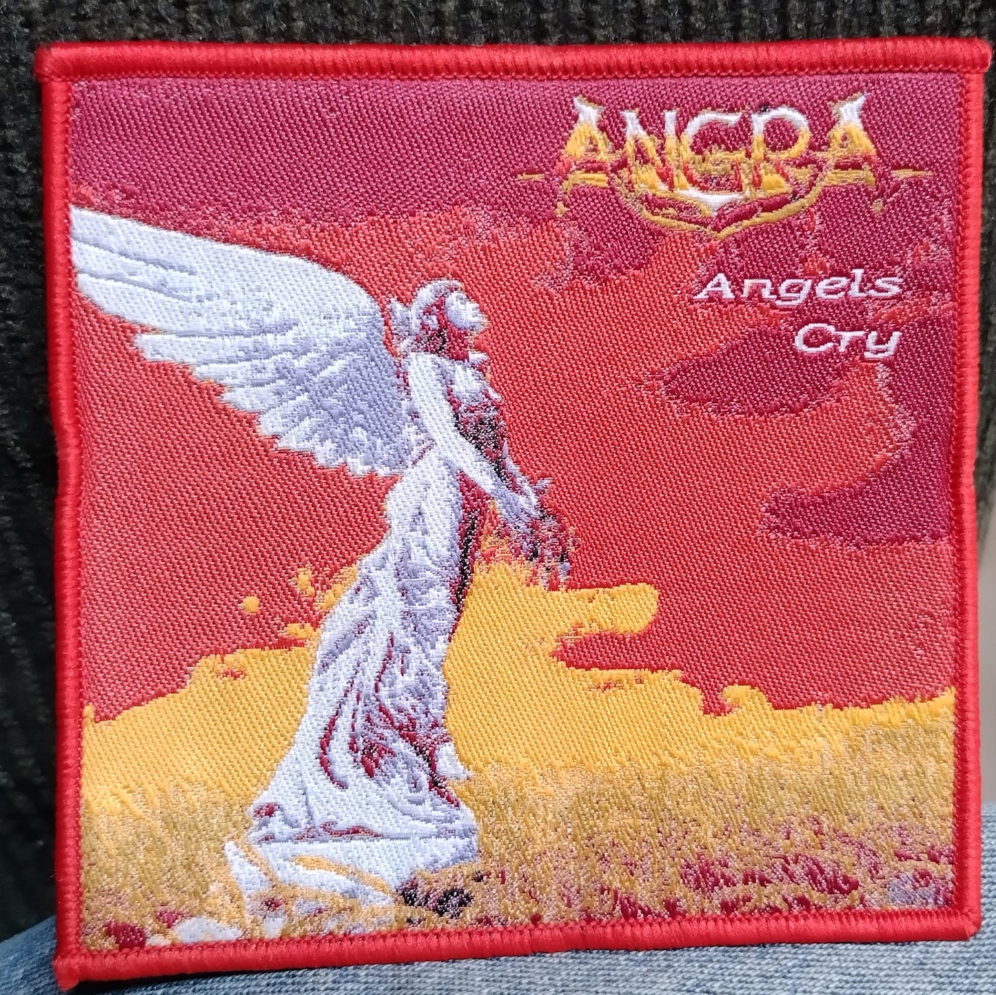 Angra Angels Cry Red Border Woven Patch