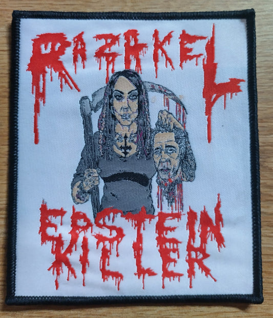 Razakel Epstein Killer Black border Woven Patch Horrorcore