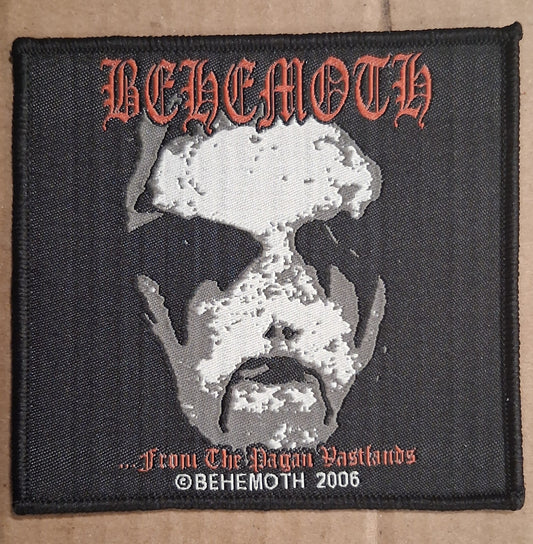 Behemoth from the pagan vastlands Black Border Woven Patch