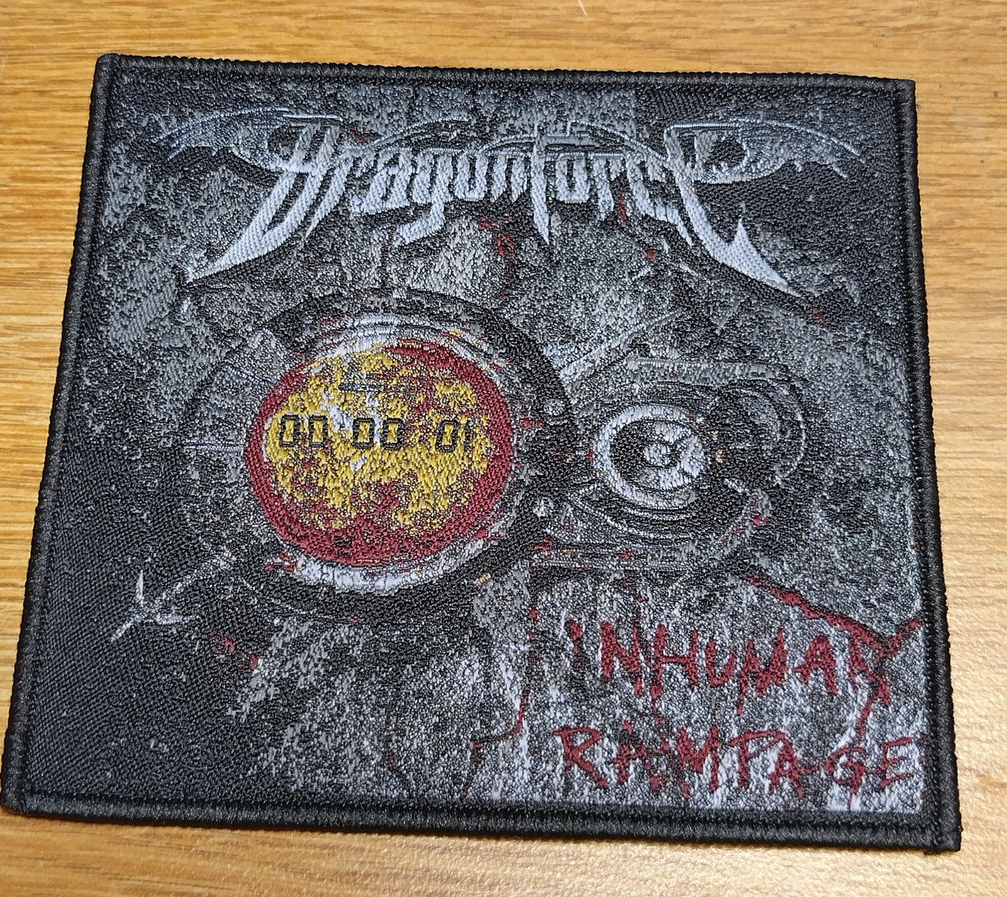 DragonForce inhuman rampage Black border Woven Patch