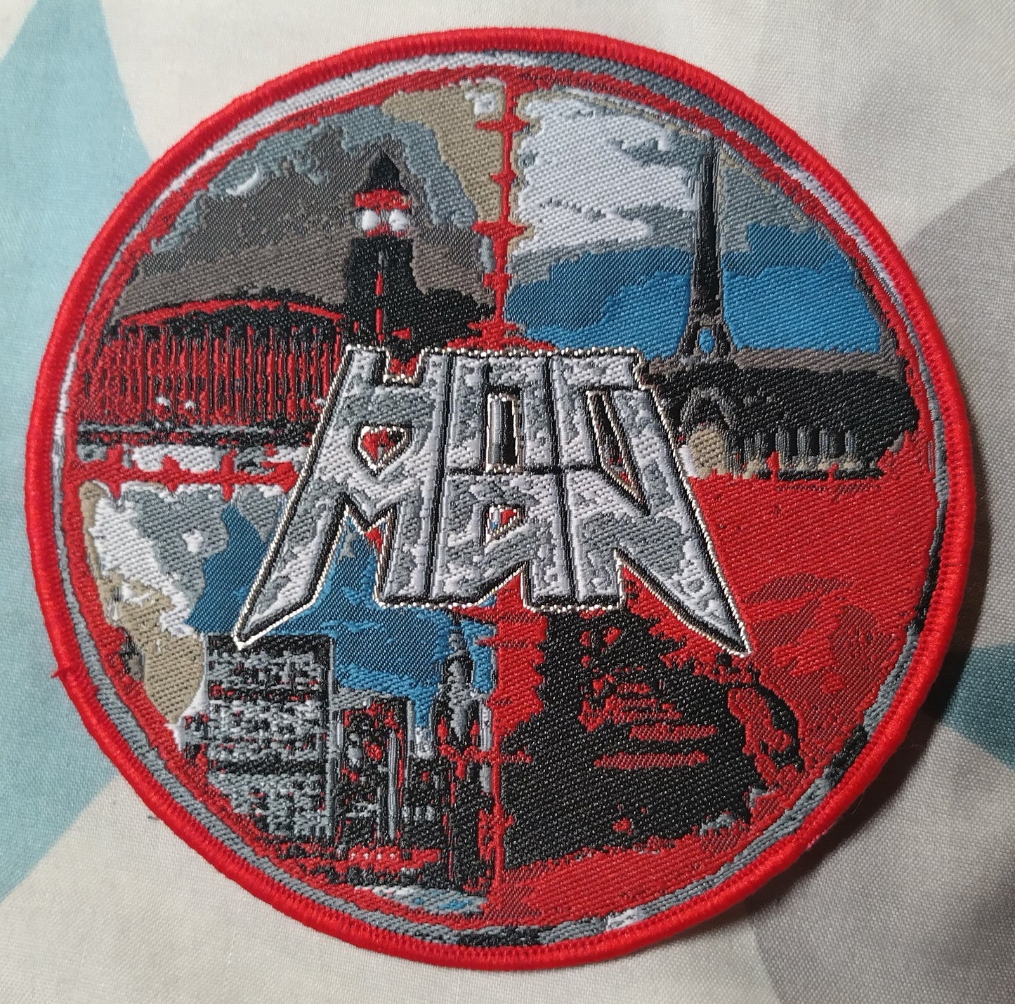 Hitt Man Red Border Woven Patch