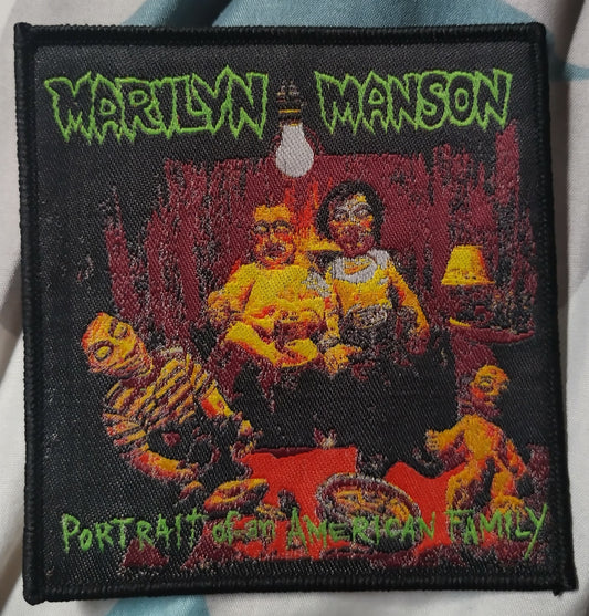 Marilyn Manson Portrait of an American Family Black border Woven Patch