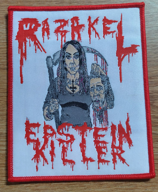 Razakel Epstein Killer Red Border Woven Patch