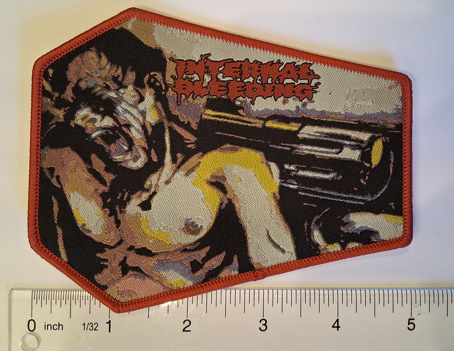 Internal Bleeding Coffin Shaped Woven Patch