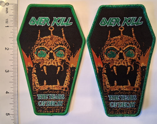 Overkill the years of decay Coffin Shaped Woven Patch