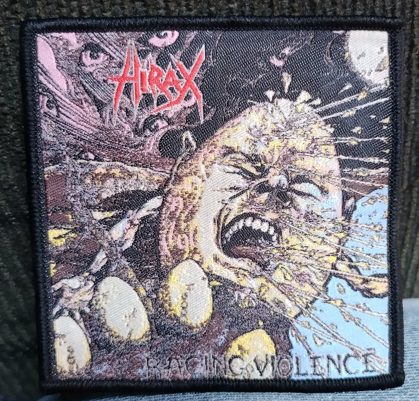 Hirax Raging Violence Black border Woven Patch