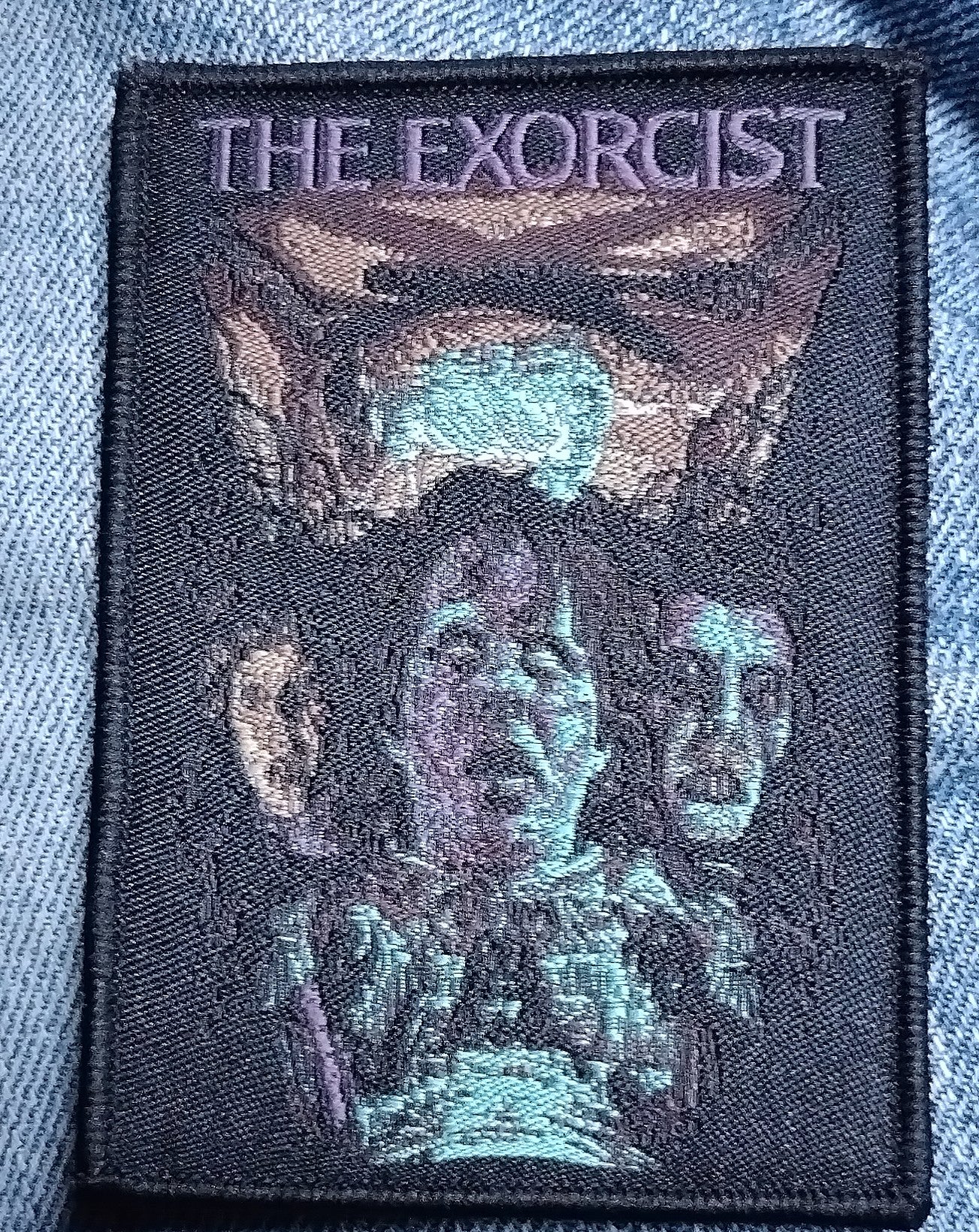 The Exorcist movie artwork black border Woven Patch