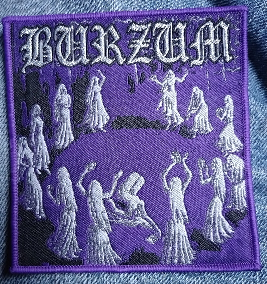 Burzum women in forest Blue border Woven Patch