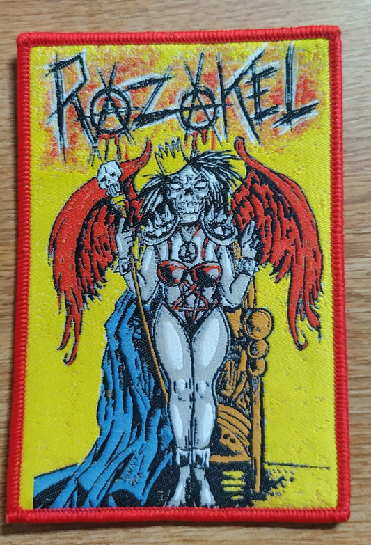 Razakel Evil Angel Red Border Woven Patch Horrorcore