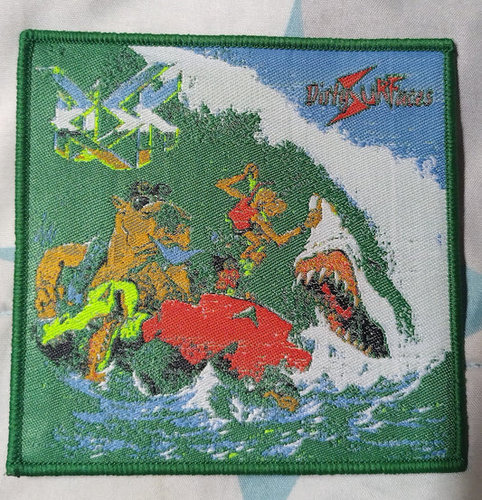 Risk Dirty surfaces Green border Woven Patch