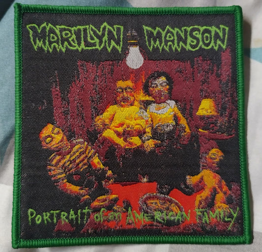 Marilyn Manson Portrait of an American Family Green border Woven Patch