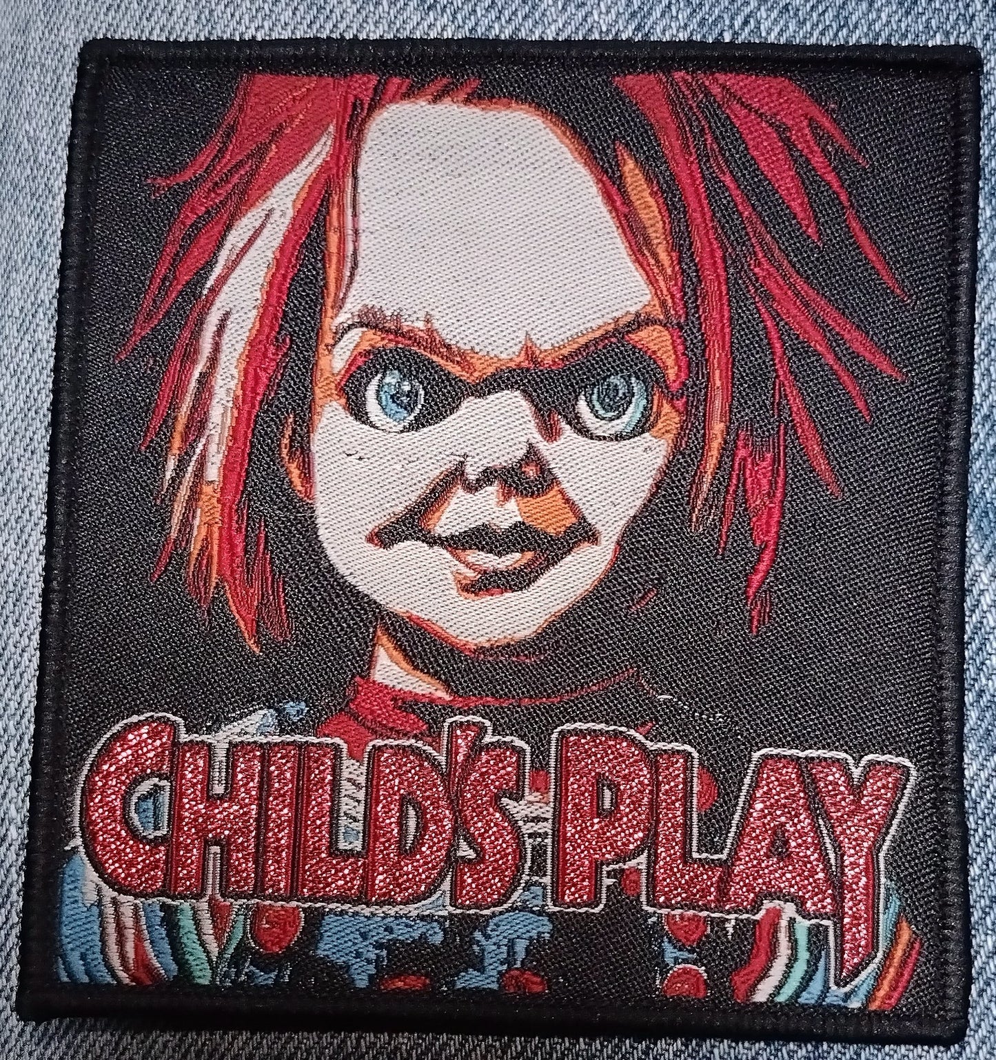 Child's Play Chucky Black border Woven Patch