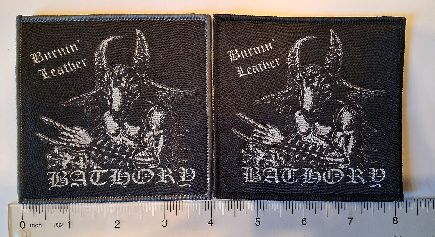 Bathory Burnin' Leather Woven Patch
